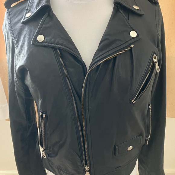 Gently Used Classic Leather Moto Jacket. - Picture 2 of 12